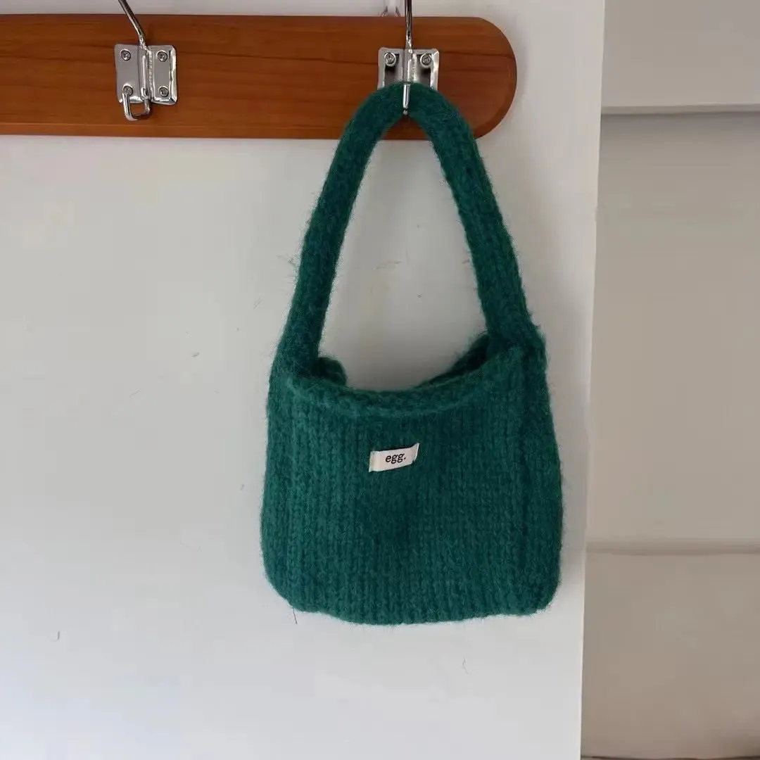 UAKISS  -     Autumn Winter Korean Knitted Fashion Top-handle Bag Causal Korean Style Bags for Women Purses and Handbags