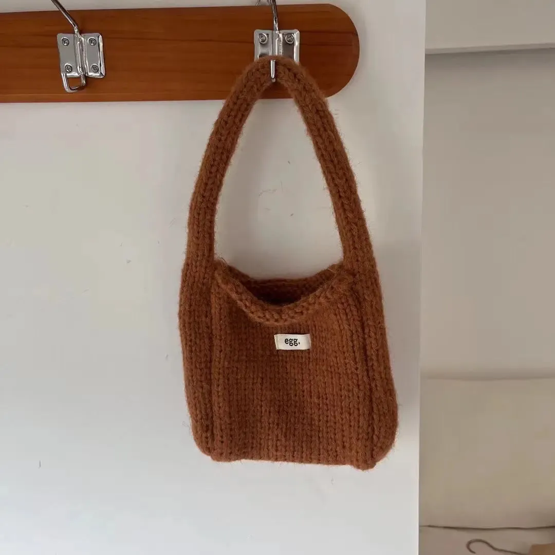 UAKISS  -     Autumn Winter Korean Knitted Fashion Top-handle Bag Causal Korean Style Bags for Women Purses and Handbags