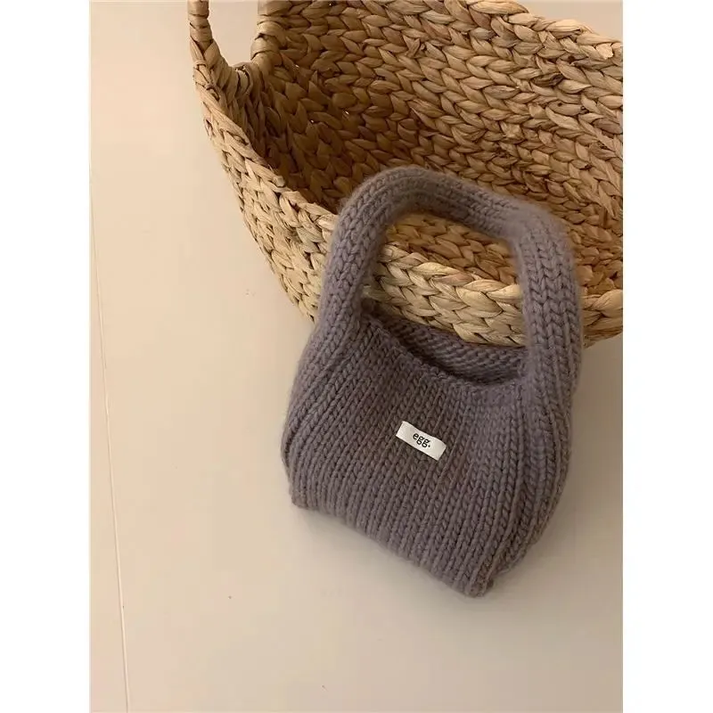 UAKISS  -     Autumn Winter Korean Knitted Fashion Top-handle Bag Causal Korean Style Bags for Women Purses and Handbags