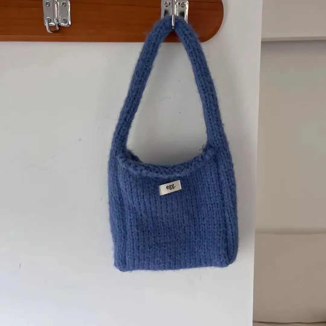 UAKISS  -     Autumn Winter Korean Knitted Fashion Top-handle Bag Causal Korean Style Bags for Women Purses and Handbags