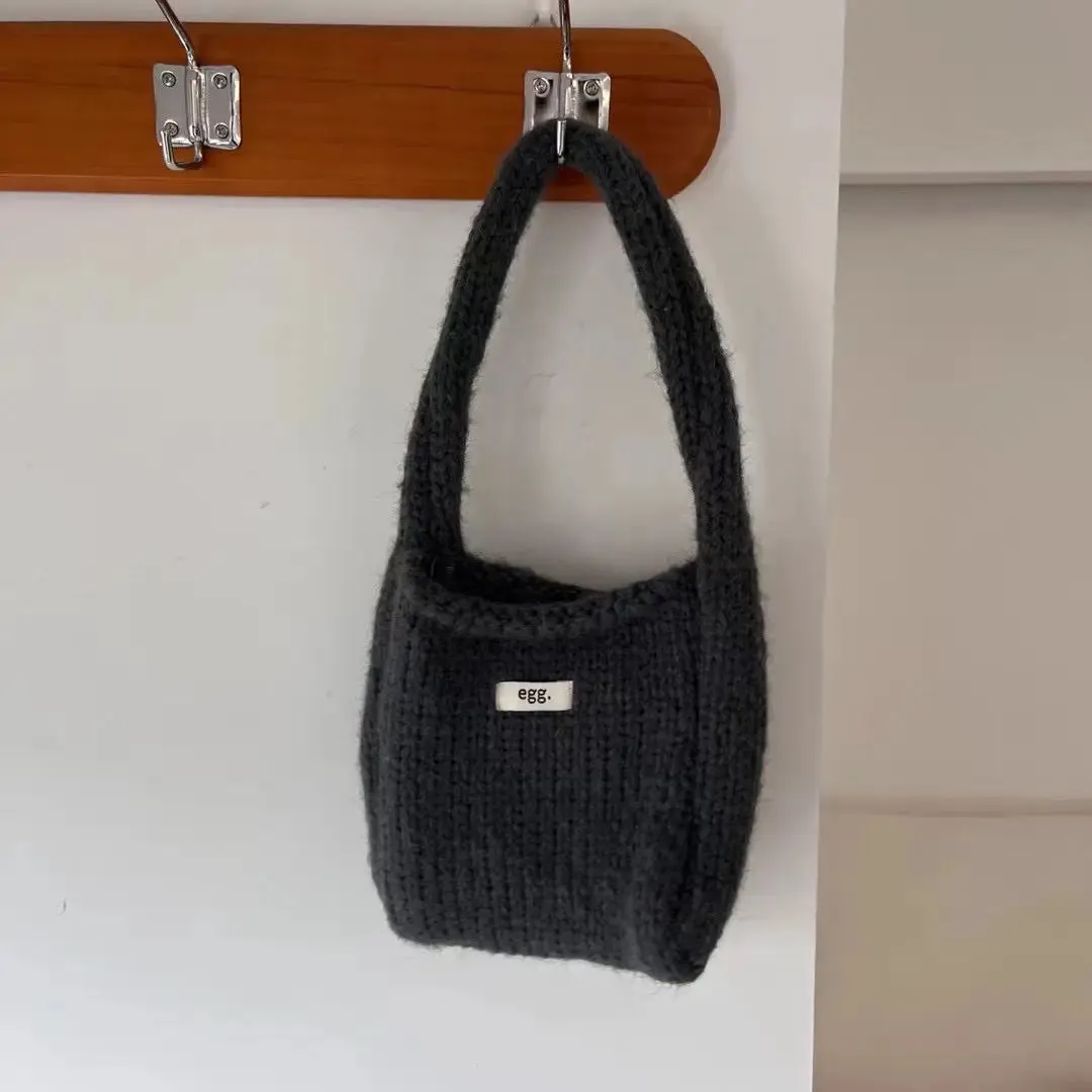 UAKISS  -     Autumn Winter Korean Knitted Fashion Top-handle Bag Causal Korean Style Bags for Women Purses and Handbags