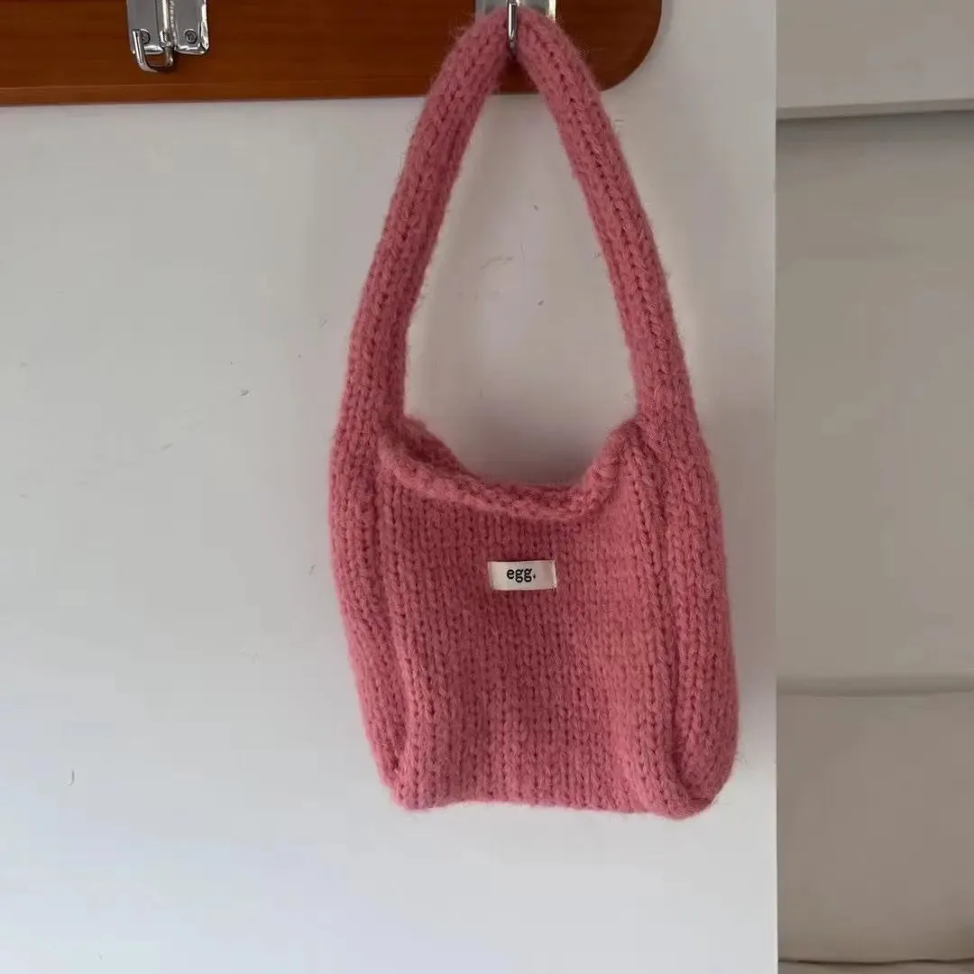 UAKISS  -     Autumn Winter Korean Knitted Fashion Top-handle Bag Causal Korean Style Bags for Women Purses and Handbags
