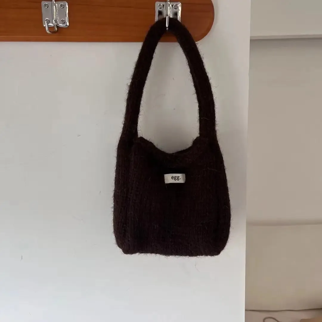 UAKISS  -     Autumn Winter Korean Knitted Fashion Top-handle Bag Causal Korean Style Bags for Women Purses and Handbags