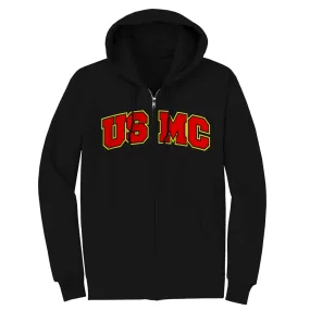 USMC Adult Zip Hoodie-Black