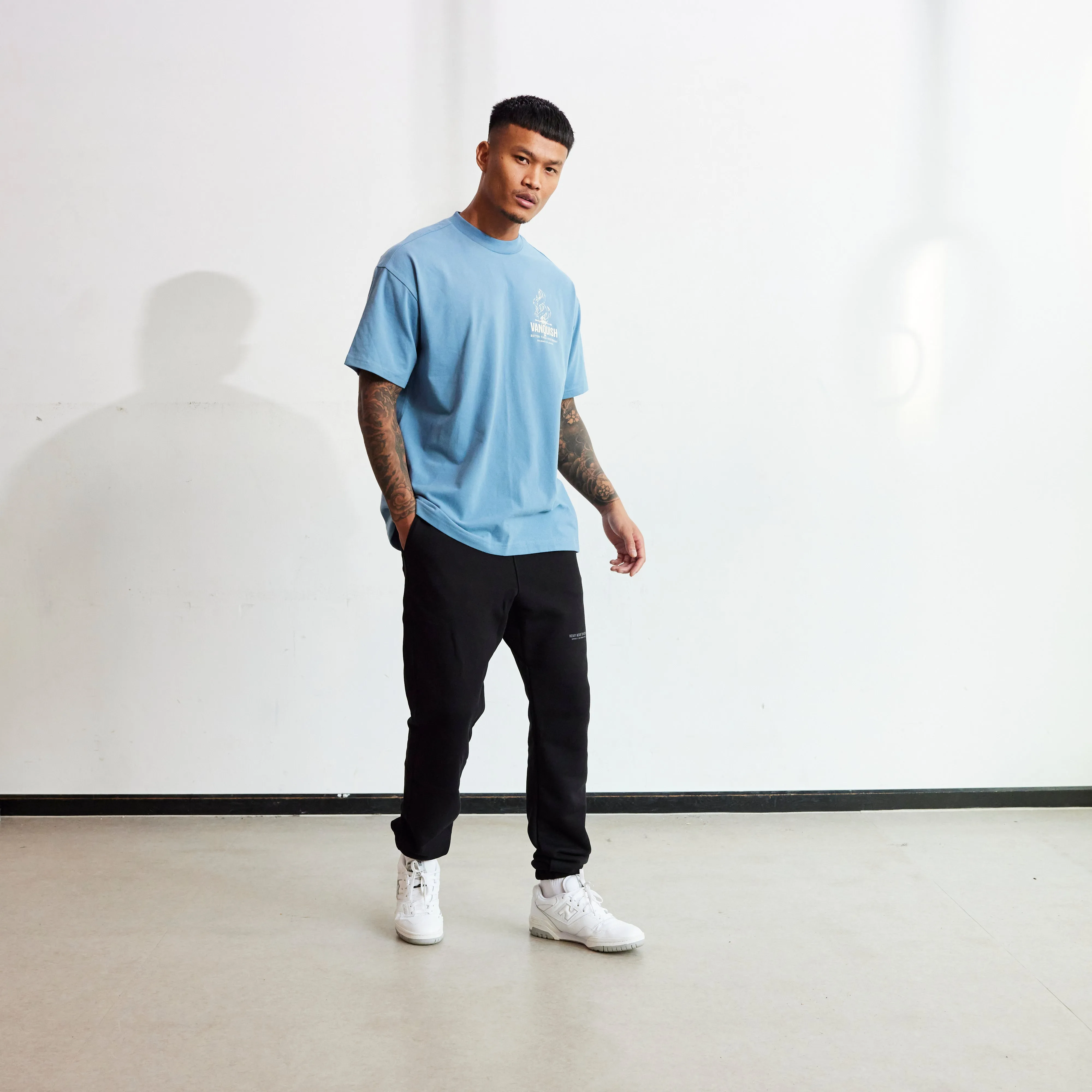 Vanquish TSP Dusty Blue Sword Print Oversized T Shirt