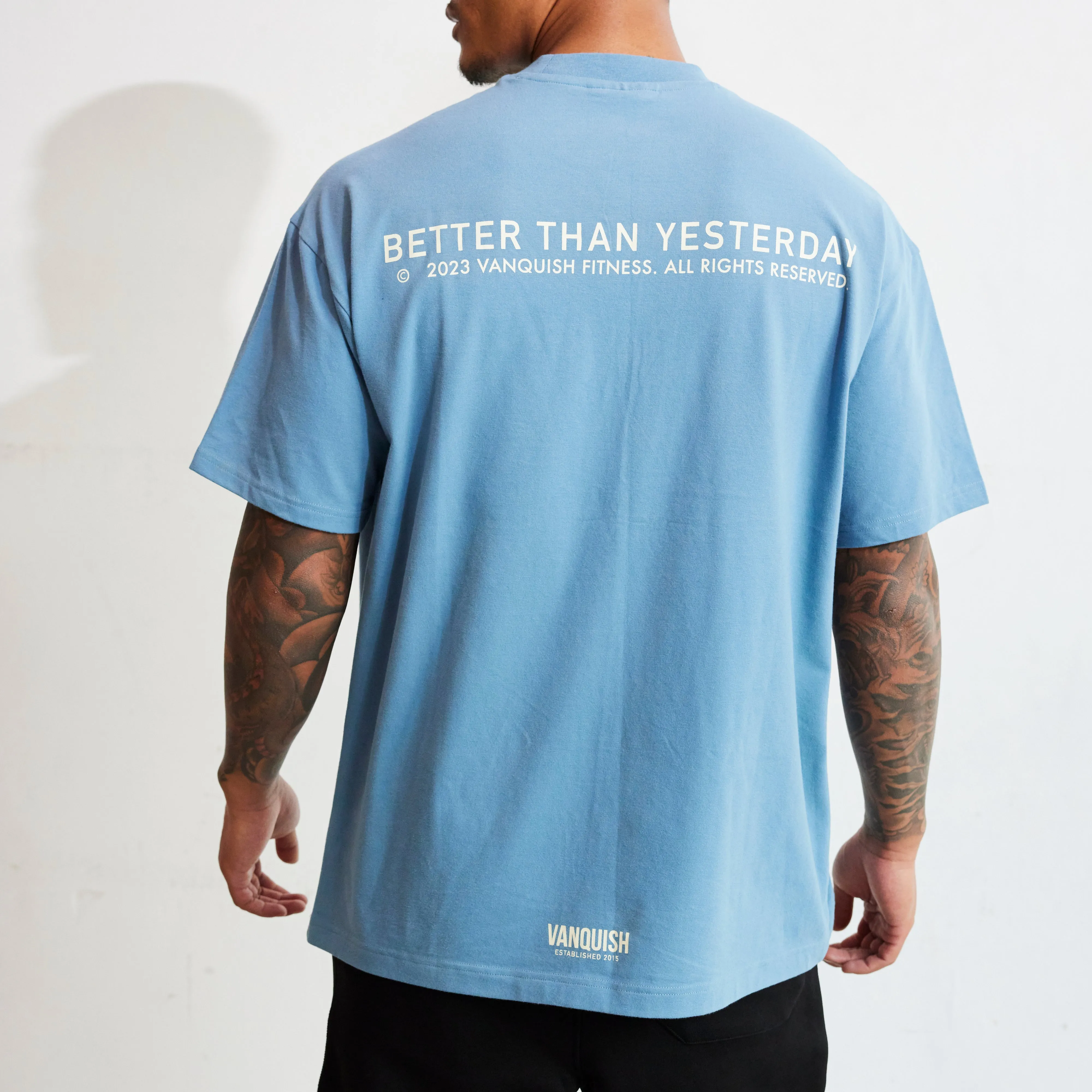 Vanquish TSP Dusty Blue Sword Print Oversized T Shirt