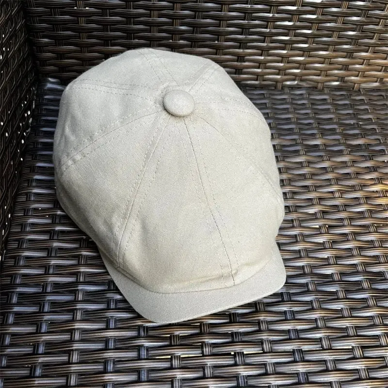 Vintage Spring And Autumn Leisure Wool British Octagonal Hat