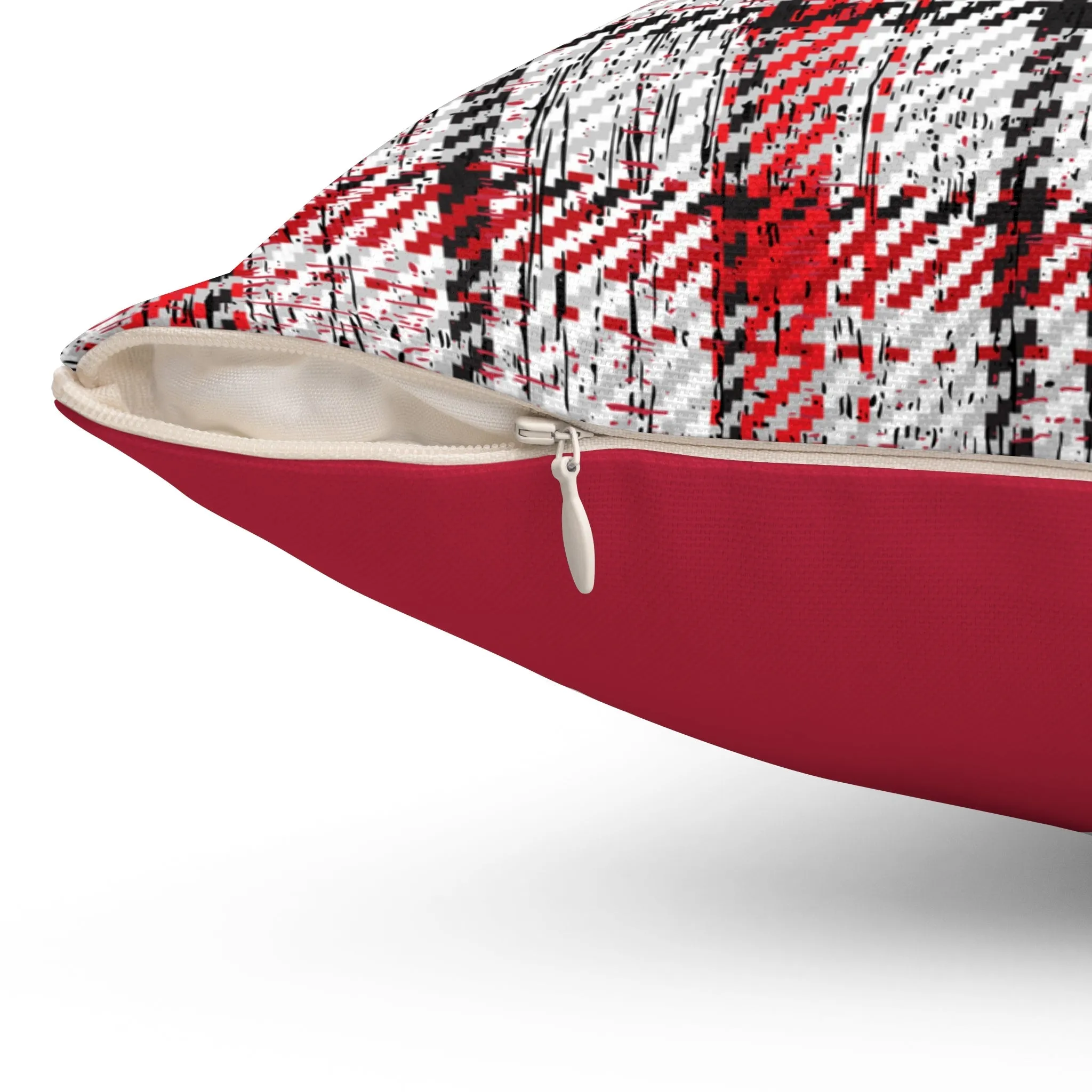 Winter Wonderland Polar Bear Pillow - Plaid Pattern